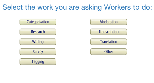 categories of mTurk work